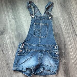 No Boundaries Blue Denim Short Overalls